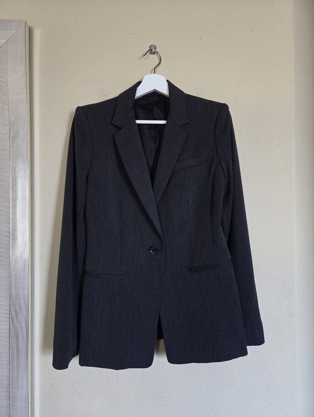 Express Women's Charcoal Single-Button Blazer - Classic Tailored Jacket